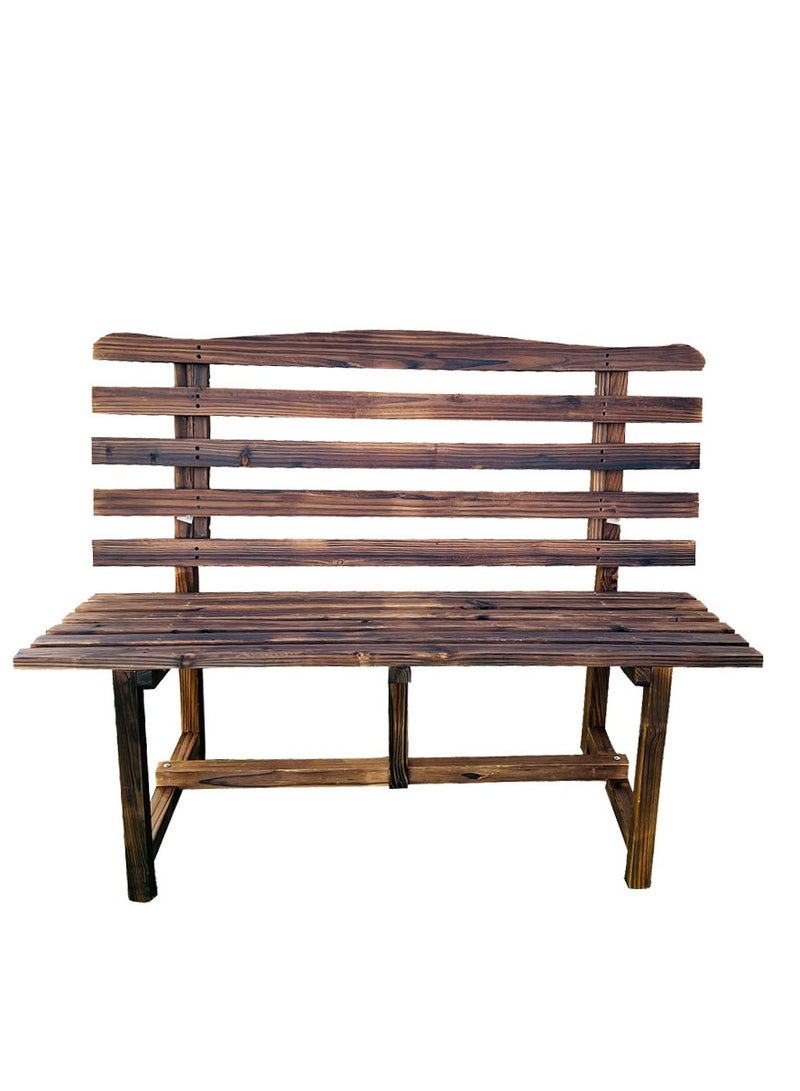 Generic 𝐅𝐅𝐃 Acacia Wooden Bench for Outdoor Patio Furniture Height – 45cm, Width – 120cm, Length – 35cm., Garden Bench with Backrest  – Durable & Elegant Park Bench with Oil Finish - Image 3