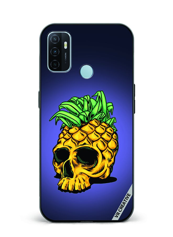 VR CREATIVE Protective Case Cover For Oppo A53 Pineapple Skull Design Multicolour - Image 1