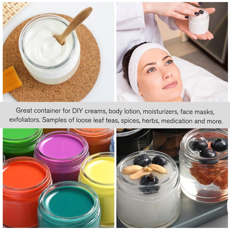 Tecohouse 2 Pack Small Glass Jar with Lid, Tecohouse 4 oz Glass Jars with Stickers, Glass Lotion Jars with Lids & Inner Liners, Toiletries Container for Slime, Makeup, Cream, Lotion, Cosmetic - Image 3