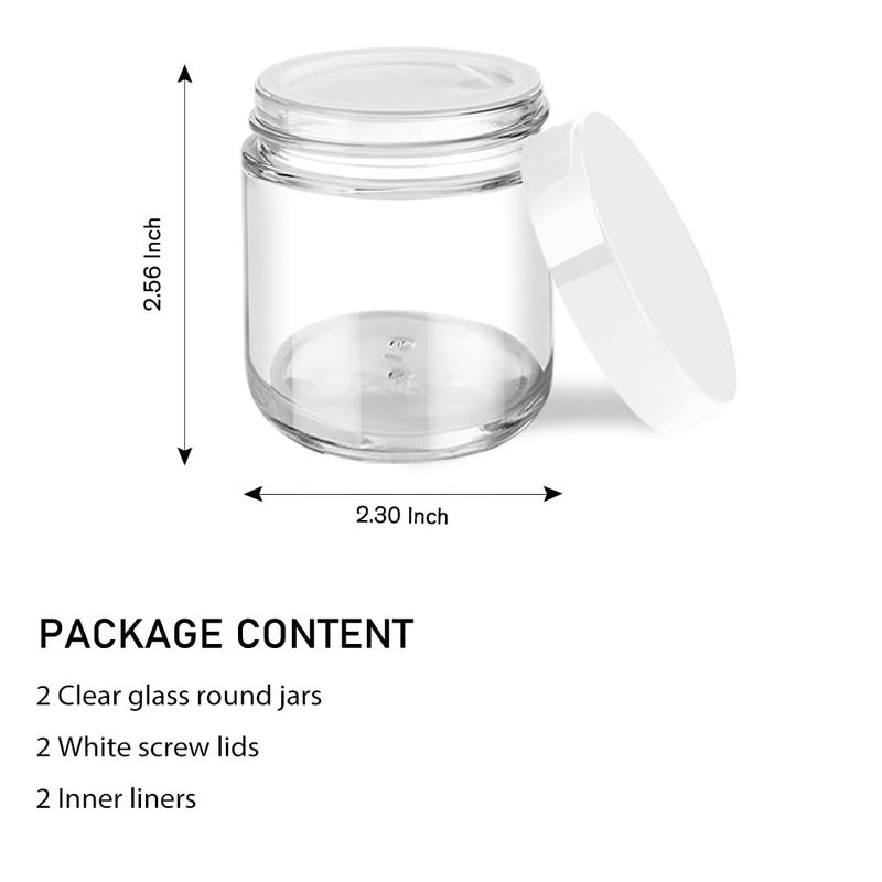 Tecohouse 2 Pack Small Glass Jar with Lid, Tecohouse 4 oz Glass Jars with Stickers, Glass Lotion Jars with Lids & Inner Liners, Toiletries Container for Slime, Makeup, Cream, Lotion, Cosmetic - Image 4