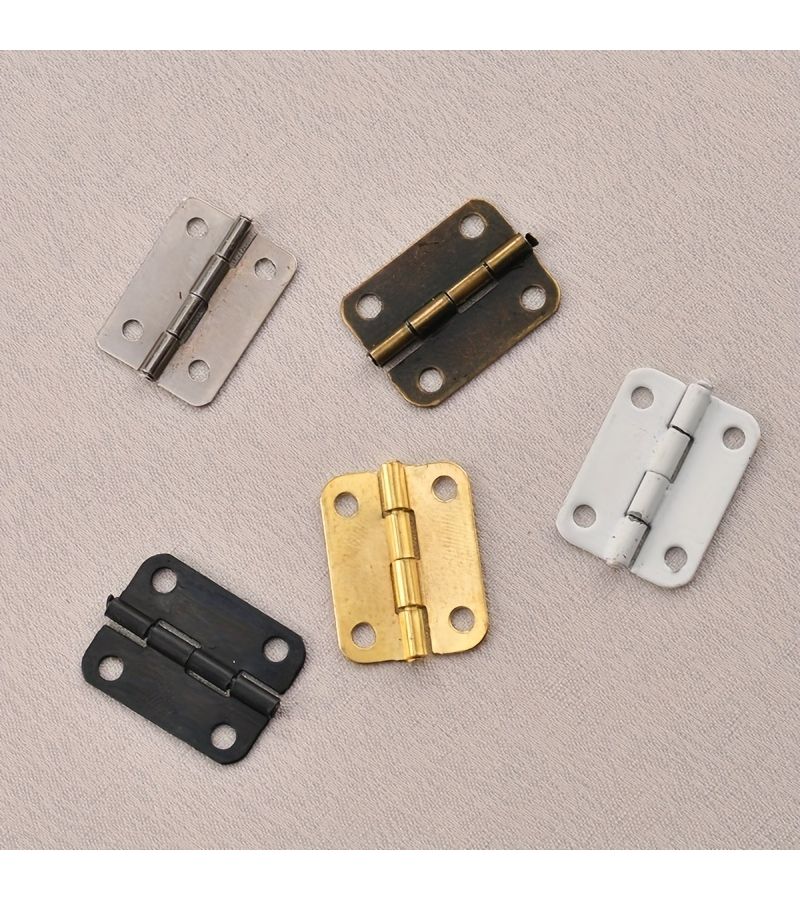 10 Yellow Retro Decorative Hinges with Screws for Wooden Box Jewelry Cabinet - Image 4