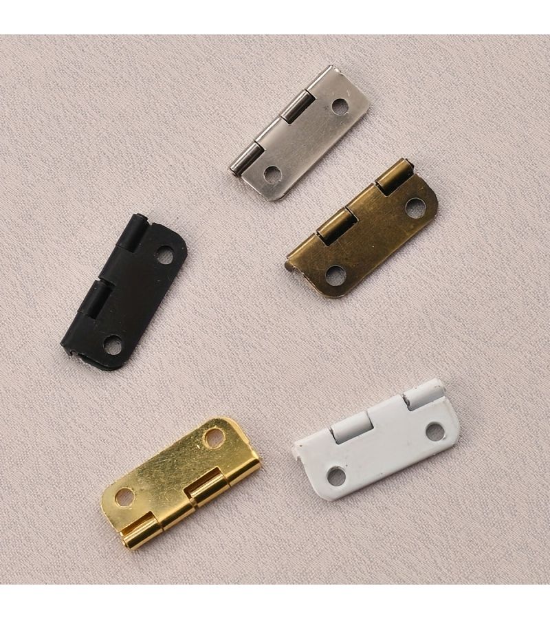 10 Yellow Retro Decorative Hinges with Screws for Wooden Box Jewelry Cabinet - Image 3