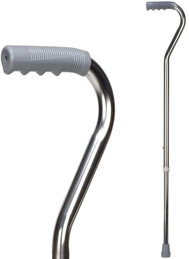 Entros Premium Single Leg Curved Height Adjustable Walking Stick | Lightweight Walking stick |Ideal for Senior Citizen, Patient & Handicap - 928 Silver - Image 1