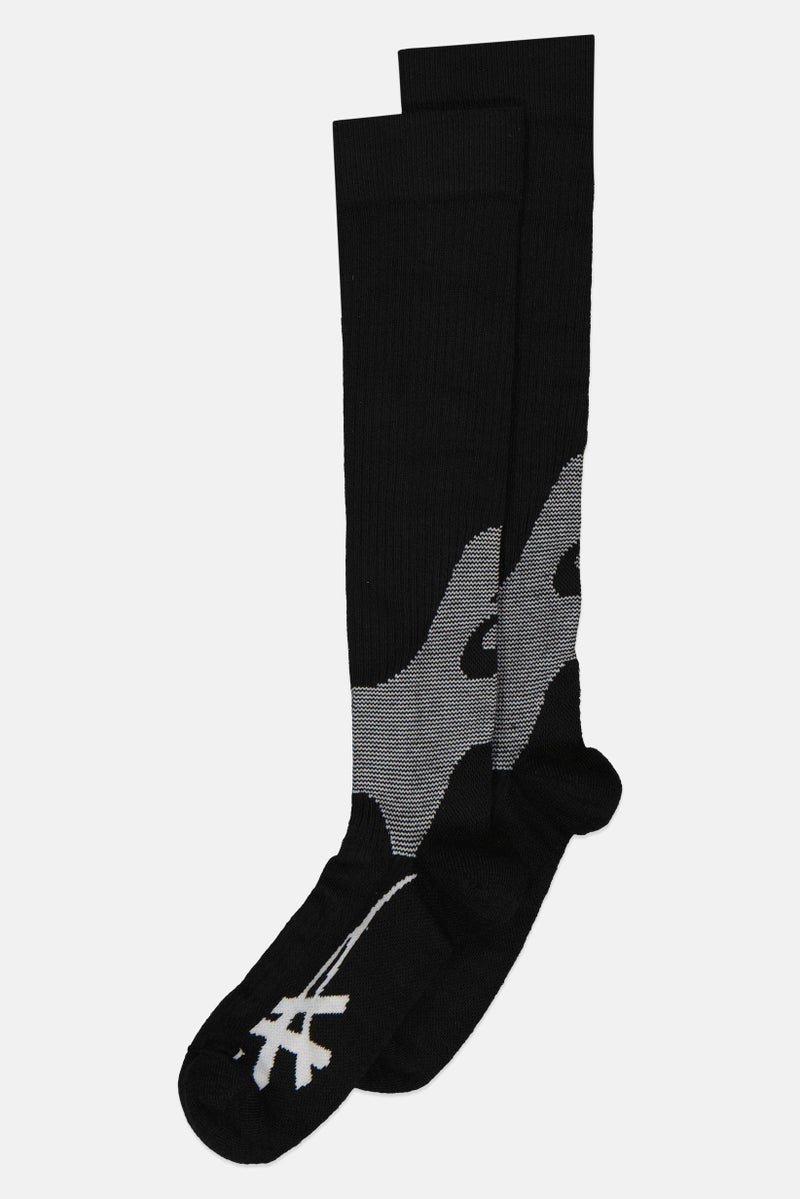 asics Men 1 Pair Brand Logo Recovery Socks, Black