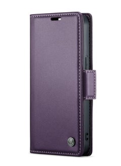 Generic Case for Iphone 13 Mini Butterfly Buckle Litchi Texture Rfid Anti Theft Leather Phone Case Pearly Purple  - Image 2