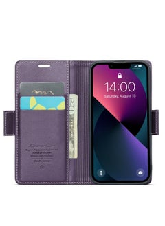 Generic Case for Iphone 13 Mini Butterfly Buckle Litchi Texture Rfid Anti Theft Leather Phone Case Pearly Purple  - Image 4