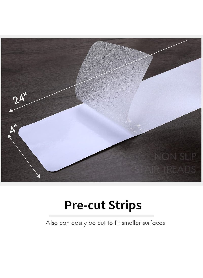 Y&D 24Inx4In Clear Stair Treads Non Slip pad for Wooden Steps 15 Pack, Anti Grips Wood Floors, Indoor no trace Skid Tape Kids Elders and Pets, reusable  - Image 5