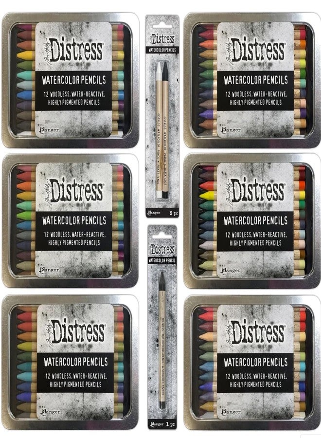 Ranger Ink Bundle - Tim Holtz Distress ALL available Watercolor Pencils 75 total. Sets 1, 2, 3, 4, 5, and 6. Plus the additional 3 colors: Black Soot, Picket Fence and Scorched Timber. - Image 1