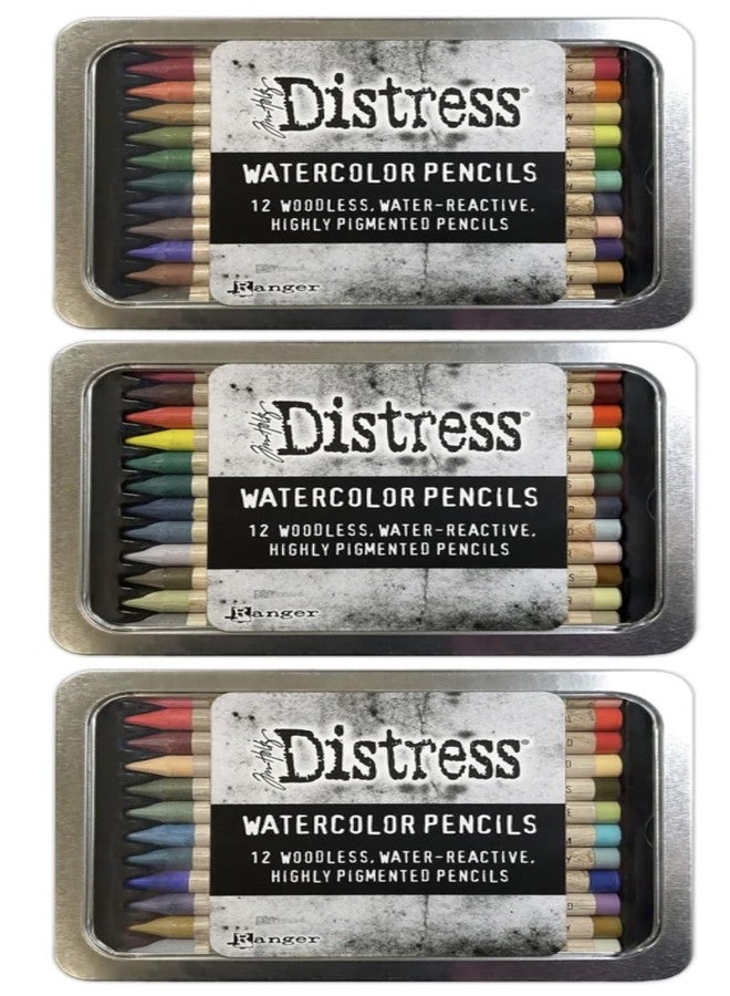 Ranger Ink Bundle - Tim Holtz Distress ALL available Watercolor Pencils 75 total. Sets 1, 2, 3, 4, 5, and 6. Plus the additional 3 colors: Black Soot, Picket Fence and Scorched Timber. - Image 3