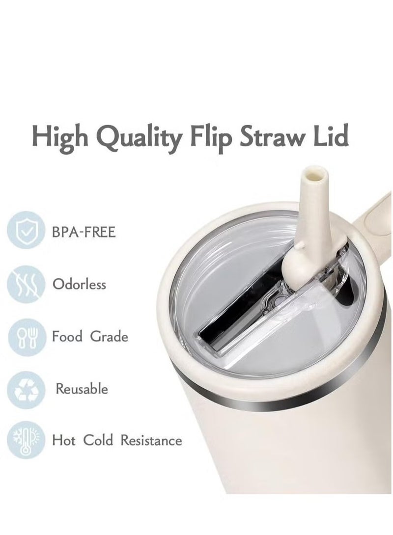 2 Pack 40 oz Tumbler Flip Straw Lid Replacement fit for Stanley Quencher, Spill Proof Splash Resistant Tumbler Lids,Reusable Leak Proof Tumbler Cover for Stanley Cup Accessories(Sky Blue)  - Image 2