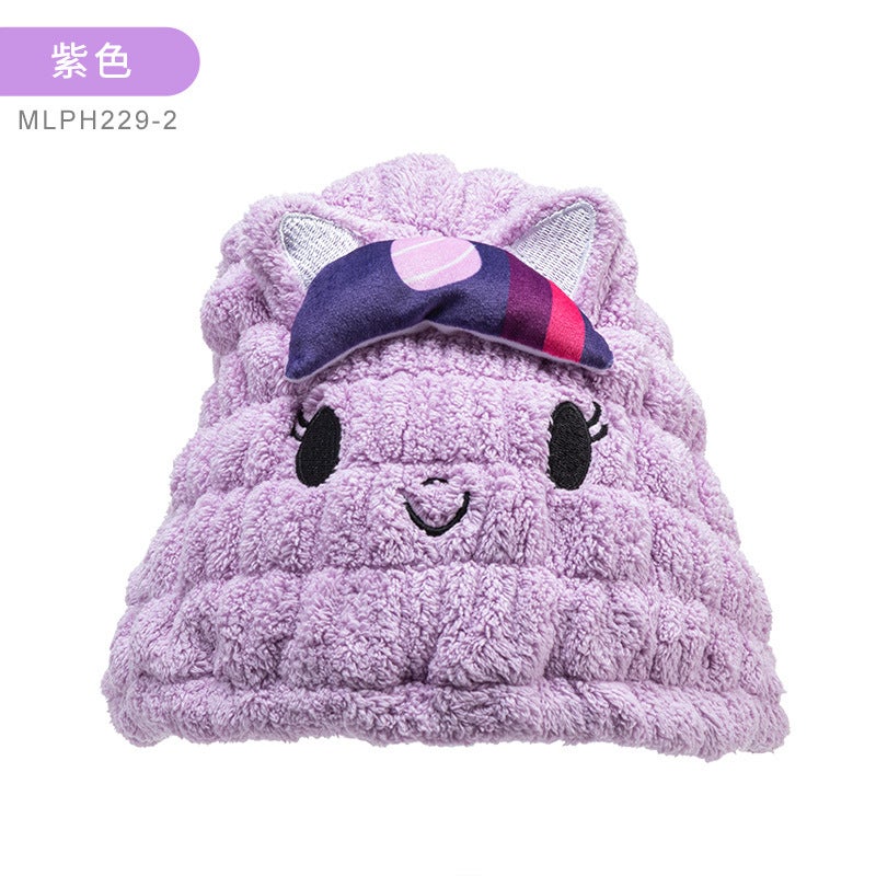 Generic Kids Elsa Hair Drying Cap Ultra Absorbent Fast Dry 2023 Pony-purple (terminal price is not less than 12.9 yuan) 