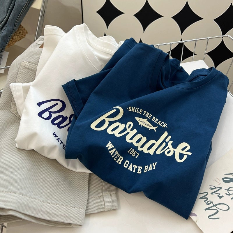 New Summer Short-Sleeved T-Shirt For Women Korean Style Loose Half-Sleeved Pullover Round Neck Top Printed Women'S Letter Printed T-Shirt - Image 5