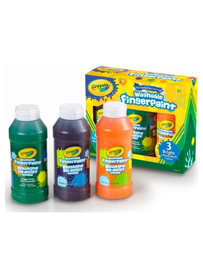 Crayola 3 ct. 8-oz. Washable Fingerpaint, Bright Colors - Image 2