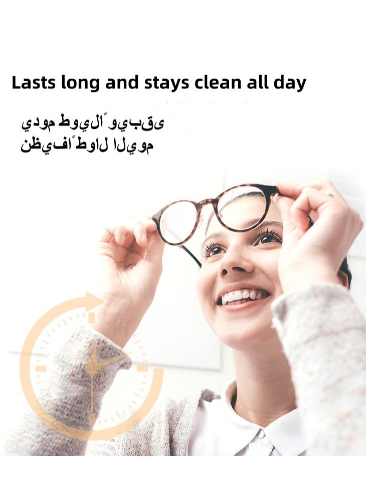 مناديل تنظيف النظارات متعددة الأغراض، مناديل تنظيف النظارات متعددة الأغراض، مناديل تنظيف النظارات 100، سميكة للغاية، مبللة مسبقًا وسريعة الجفاف، مغلفة بشكل فردي، لجميع أنواع النظارات والشاشات الإلكت - Image 5