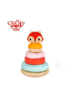 TOOKY TOY Tooky Toy Wooden Fox Tower Stacking Toy  - Image 2