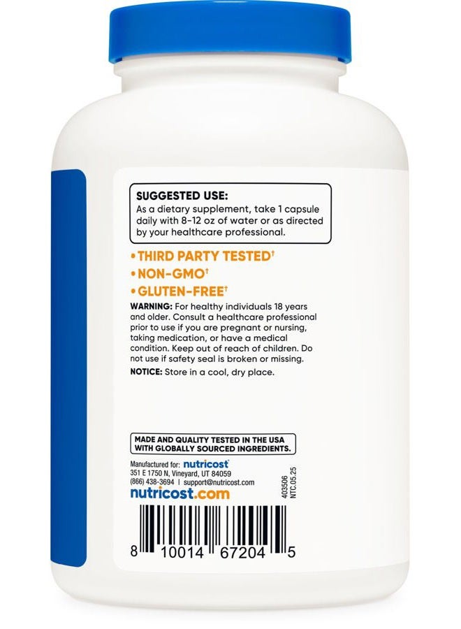 Nutricost Citric Acid 1000mg (1 gram), 240 Capsules - Gluten Free, Non-GMO - Image 4