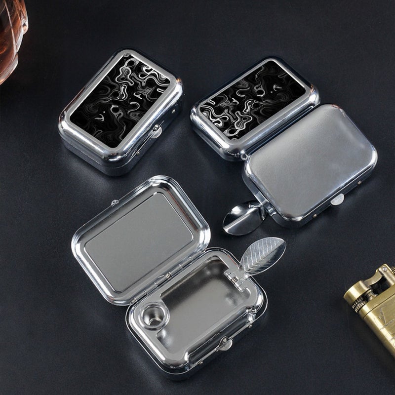 1pc Compact Stainless Steel Car Ashtray Portable Mini Art Painting Outdoor - Image 5
