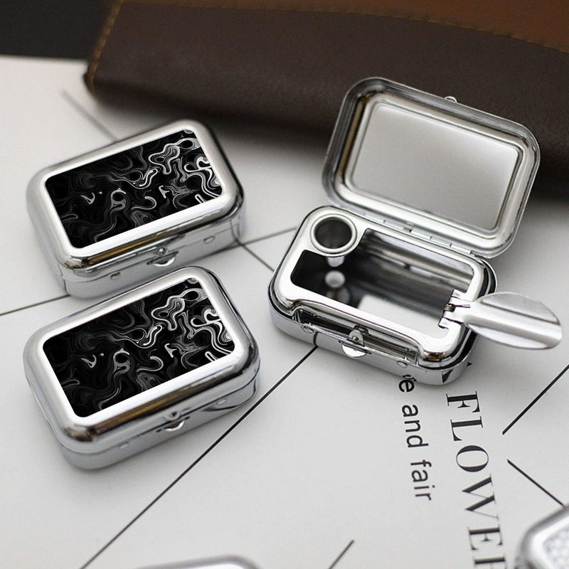1pc Compact Stainless Steel Car Ashtray Portable Mini Art Painting Outdoor - Image 4