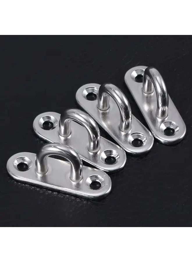 8 Pcs Silvery Stainless Steel U Hooks Heavy Duty Corrosion Resistant Eyelets Screwless - Image 3