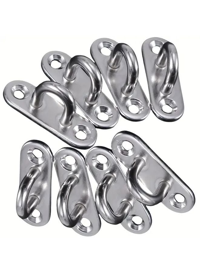8 Pcs Silvery Stainless Steel U Hooks Heavy Duty Corrosion Resistant Eyelets Screwless - Image 2