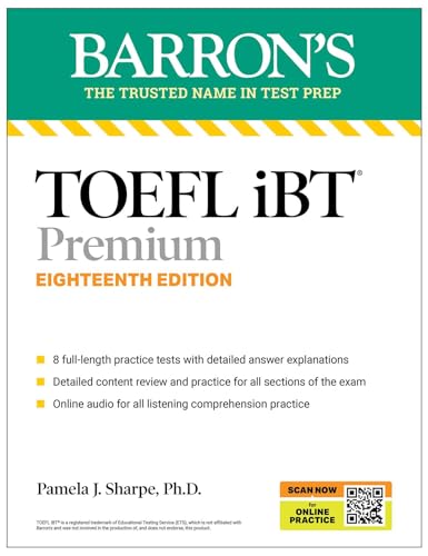 Toefl Ibt Premium With 8 Online Practice Tests Online Audio Eighteenth Edition 