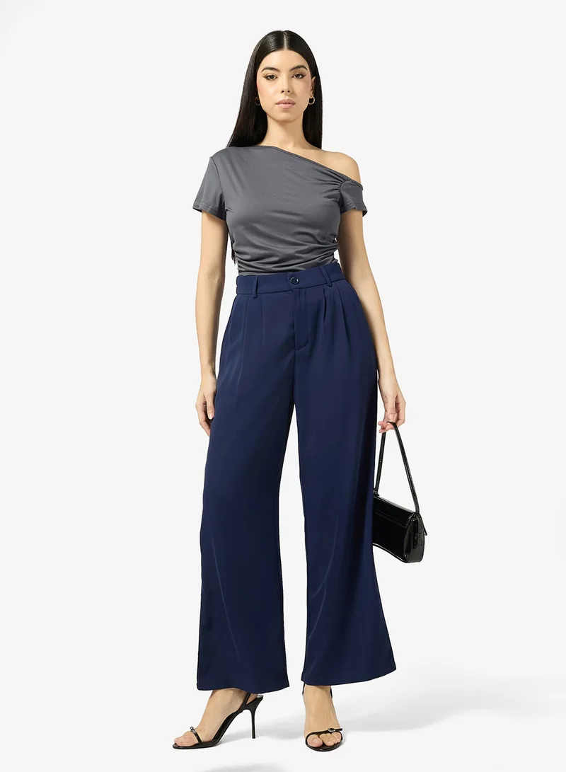 Ella  Aysmmetric Neck Fittted Top for Women | Best Price UAE