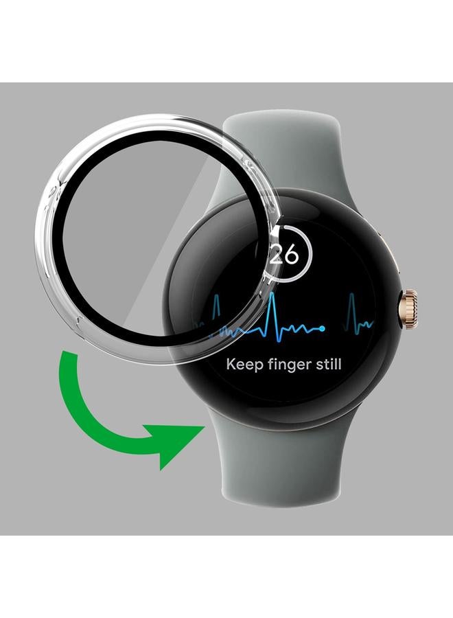 erorex For Google Pixel Watch Frosted Pc Frame Tempered Film Integrated Watch Protective Case(Transparent) - Image 4