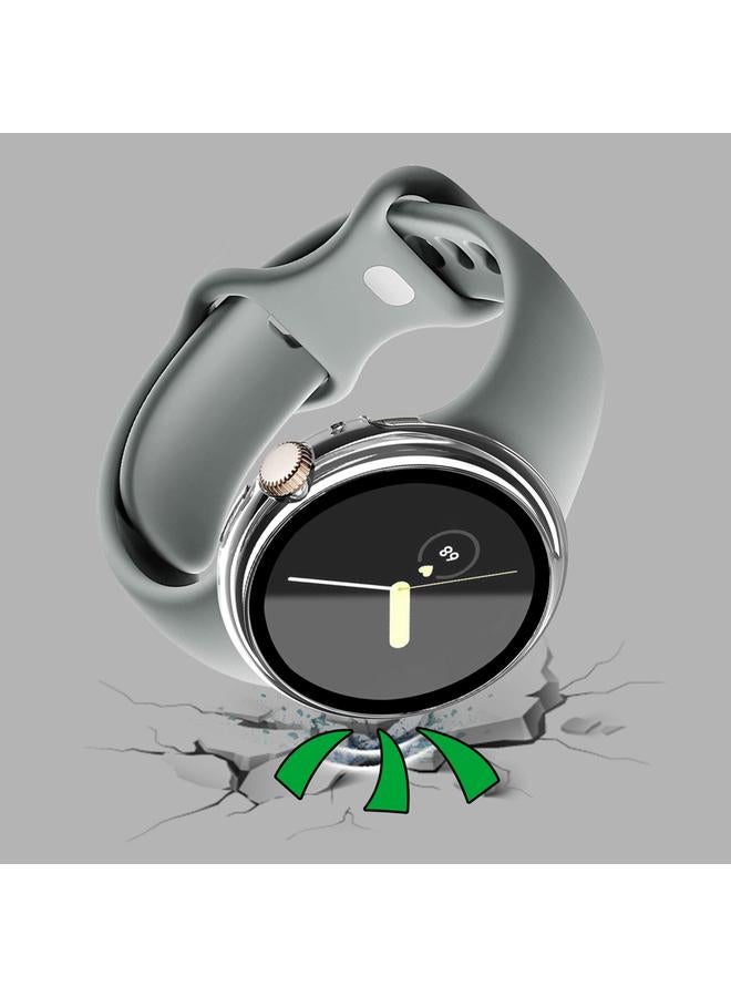 erorex For Google Pixel Watch Frosted Pc Frame Tempered Film Integrated Watch Protective Case(Transparent) - Image 5