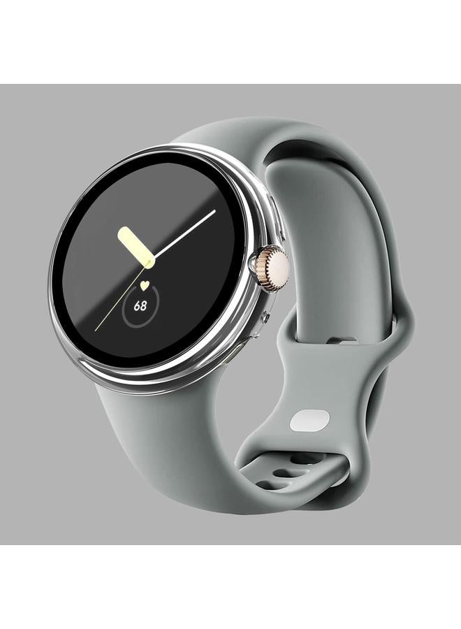 erorex For Google Pixel Watch Frosted Pc Frame Tempered Film Integrated Watch Protective Case(Transparent) - Image 1