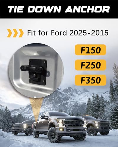 RETRUE Tie Down Anchors for F150 F250 F350 – Heavy-Duty Premium Truck Bed Tie Down & Anchors Supports Up to 1,000 lbs Capacity, Rust-Resistant & Upgraded F150 BoxLink Truck Bed Accessories 4Pcs - Image 3