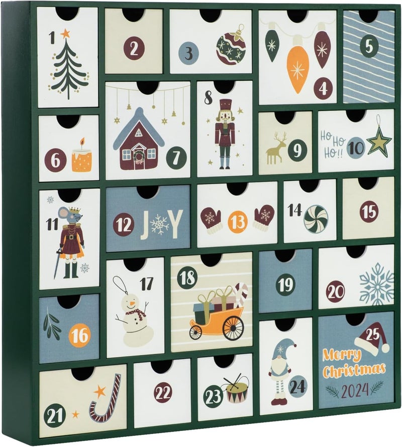 GUOER 2024 Wooden Advent Calendar - Image 1