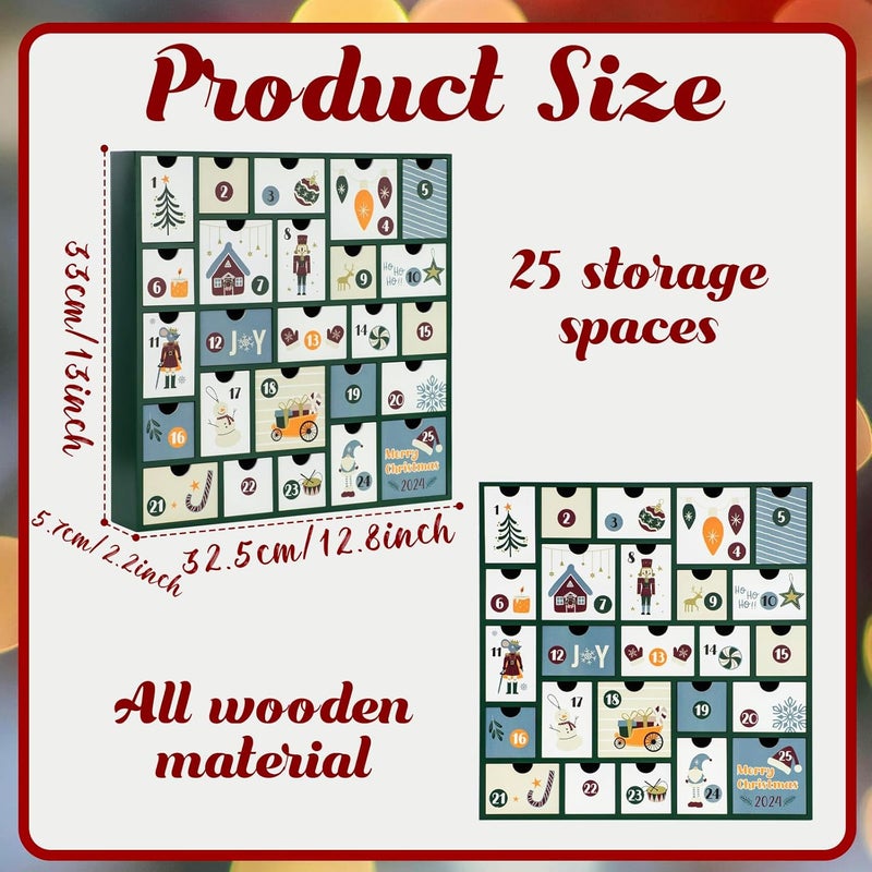 GUOER 2024 Wooden Advent Calendar - Image 2