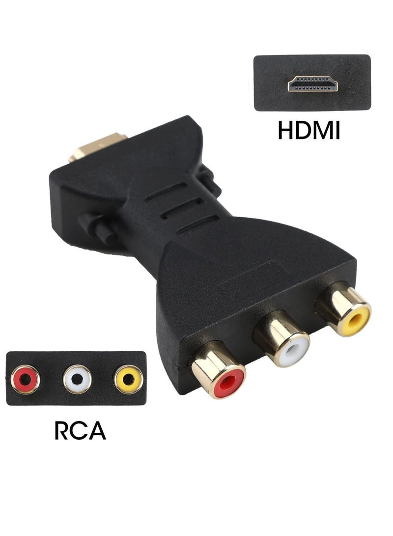 Captaintech HDMI to AV Converter HDMI to 3RGA Audio Video Adapter HDMI to RCA Composite Converter Adapter Compatible with Roku Stick Support NTSC 1080P 720P for Apple TV PC Laptop Xbox DVD 2Pack - Image 3