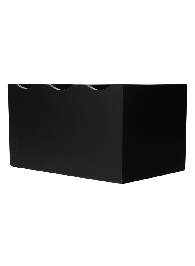 Restaurantware 8.25 x 5.5 x 4.75 Inch Flatware Display, 1 Countertop Buffet Utensil Caddy - 3 Compartment, For Parties, Picnics, Homes, or Restaurants, Black Bamboo Cutlery Holder, Upright - Image 1