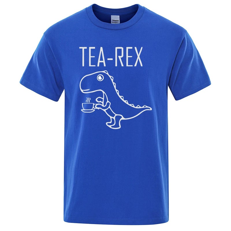 Men Women Tea Rex Funny Dinosaur Drink Coffee Fashion Casual High Quality Street Top T-Shirt - Image 3
