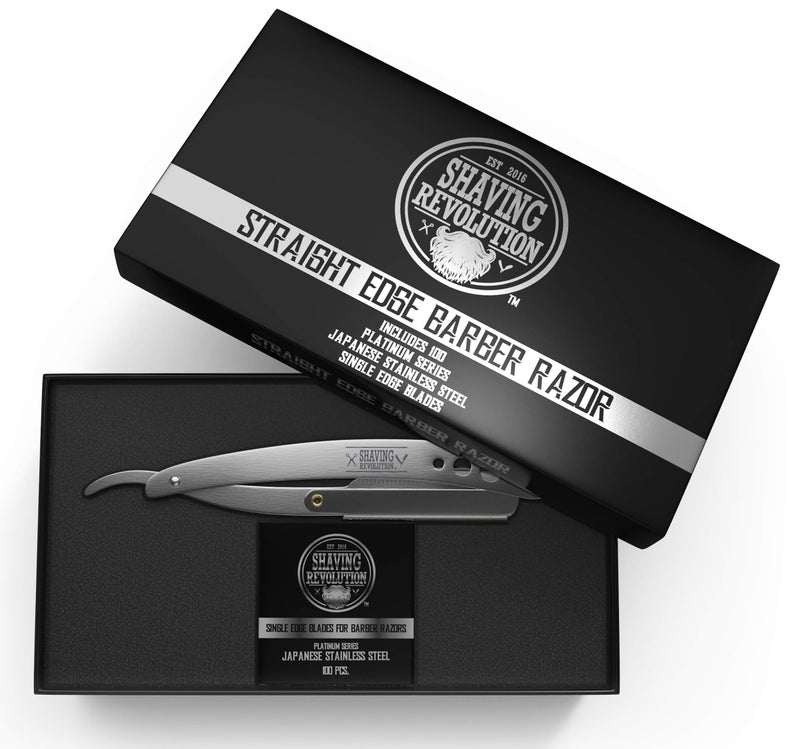 SHAVING REVOLUTION Straight Edge Barber Razor for Close Shaving - Professional Straight Blade Razor for Men with 100 Single Edge Blades- Mens Straight Razor Kit - Image 5