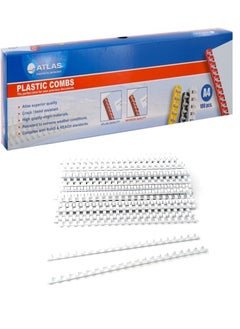 ATLAS 100-Piece Plastic Binding Combs 10mm Width White  - Image 1