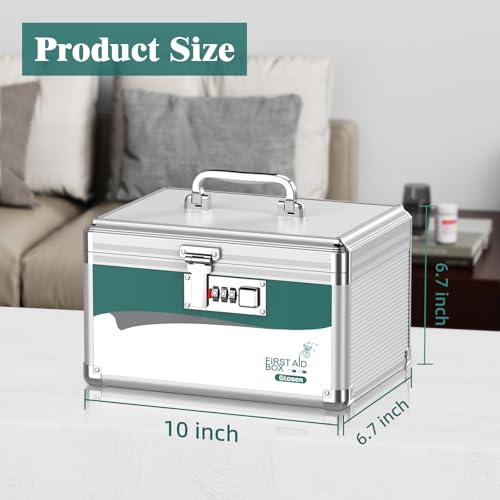 Glosen Medicine Lock Box with Combination Lock, Medication lock box【Small 10x6.7x6.7 Inch】,medical box organizer - Image 2