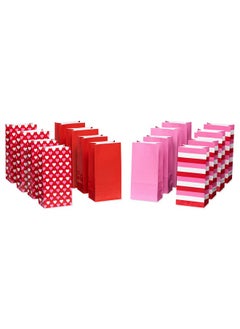 آميريكان جريتنغز أكياس هدايا عيد الحب من American Greetings مقاس 10.5 بوصة، قلوب وخطوط (16 كيسًا)  - Image 1