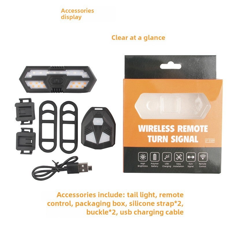 Loquat New 40LED Bike Tail Light with Turn Signals, USB Rechargeable, Waterproof, Bright with Horn Steering + Horn