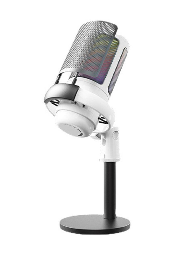 FlashHawk RGB Gaming Microphone for PC/PS5 with Volume Controlling Pop Filter Condensor Mic with Quick Mute Podcast Microphone for Streaming Twitch/Discord/YouTube  - Image 1