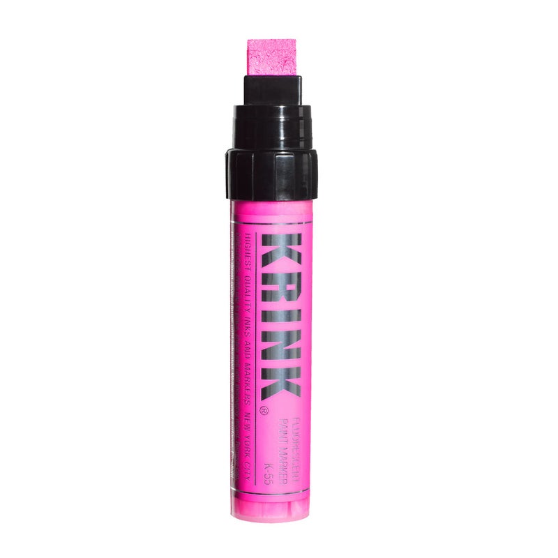 Krink K-55 Fluorescent Pink Paint Marker-Vibrant and Opaque Fine Art Acrylic Paint Pens for Smooth Surfaces-Acrylic Paint Markers for Metal Paper and Painted Surfaces-Graffiti Markers for Signs - Image 1