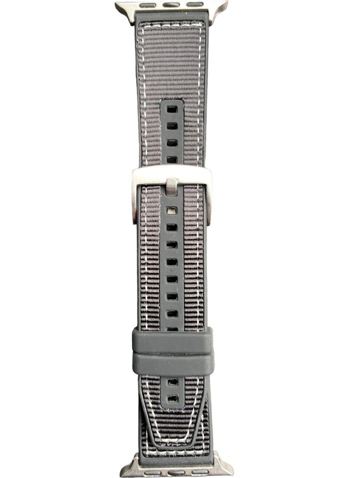 T-MAX Apple Watch Compatible (2,3,4,5,6,7,8,9 44-45-49 mm) Fiber Fabric Patterned Silicone Strap  - Image 1