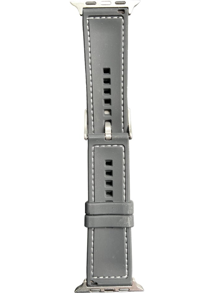 T-MAX Apple Watch Compatible (2,3,4,5,6,7,8,9 44-45-49 mm) Fiber Fabric Patterned Silicone Strap  - Image 3