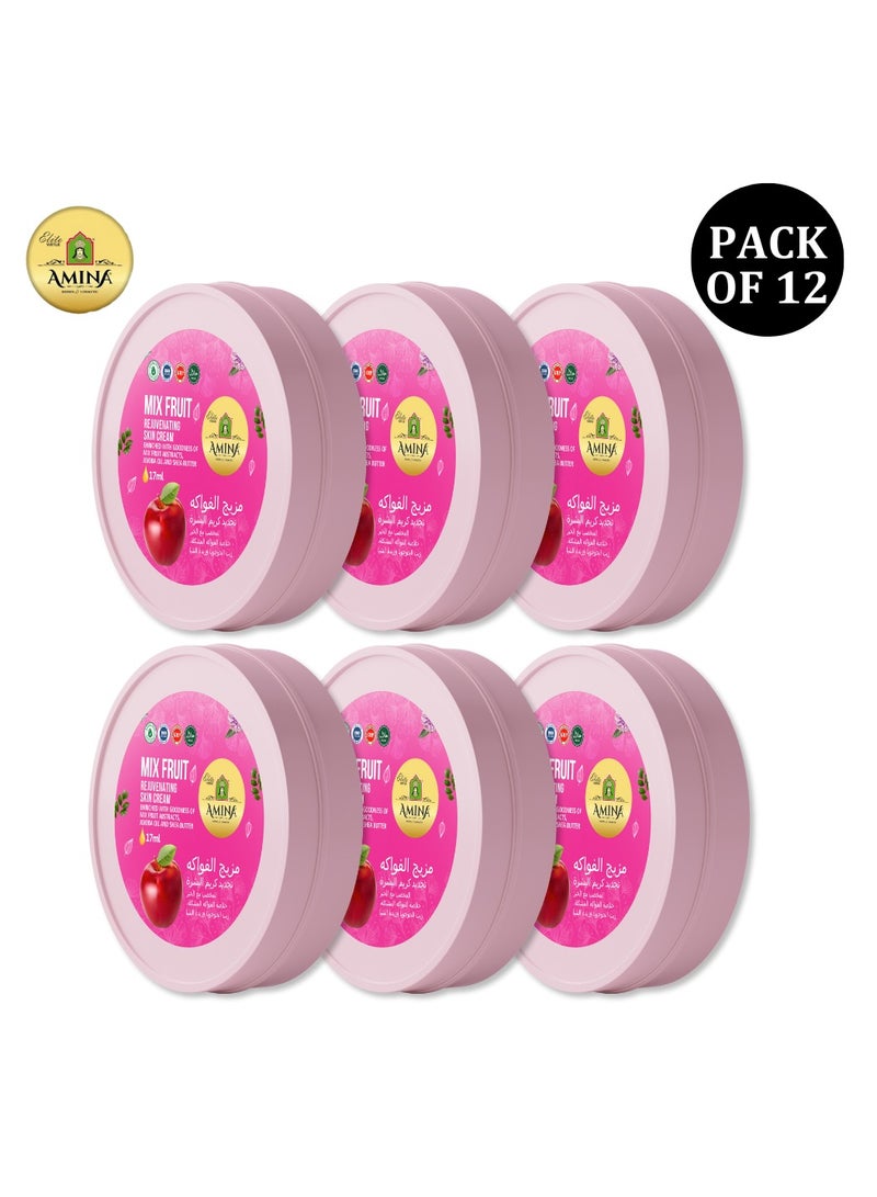 Amina Mix Fruit Moisturizing Cream with a lightweight, nourishing formula, Beauty cream, for soft smooth skin, 17 ml (Pack of 12) - Image 1