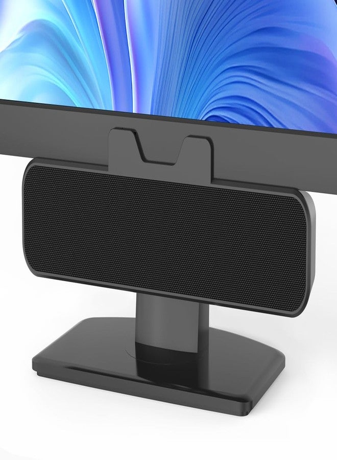 INGA Computer Speakers, USB Plug and Play Desktop Speakers, Easily Clamps to Monitor, PC Speaker with Loud Stereo Sound & Bass,Wired Computer Speakers for Study/Meeting, Compatible with MAC, Laptop - Image 1