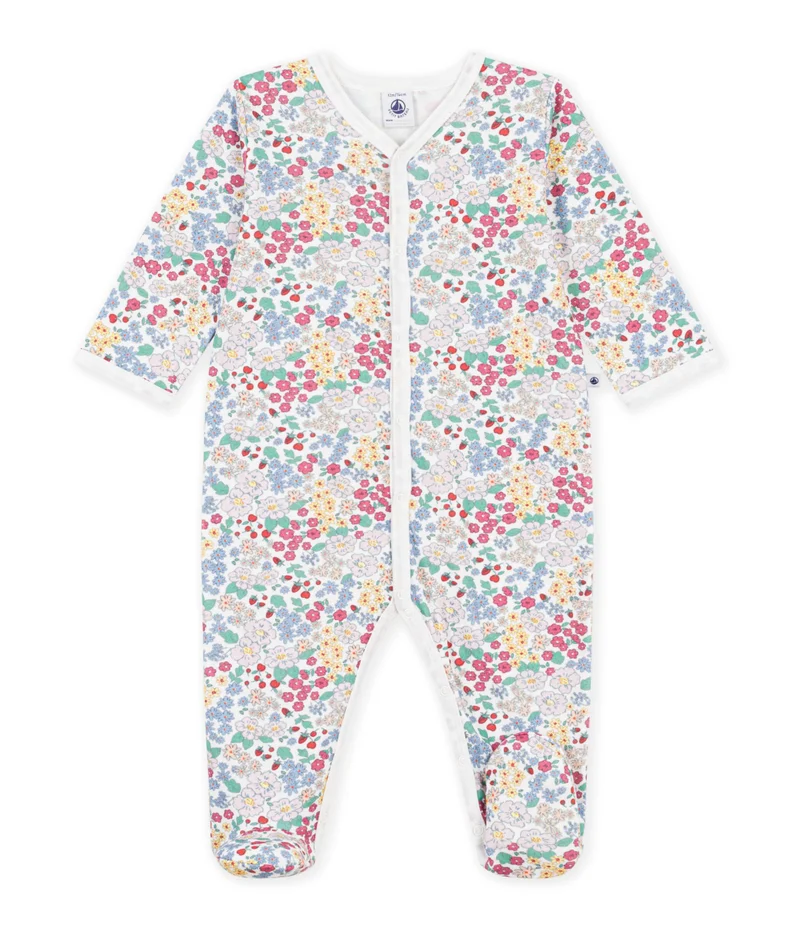 بيتي باتو Babies' Flower-Print Tube Knit Pyjama Suit