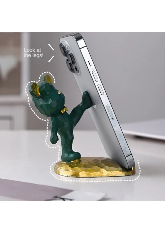 OASIS-TH Cute Mobile Phone Stand Cell phone Desktop Holder Decoration Violent Bear Trinket Bear Legs(Green)  - Image 1