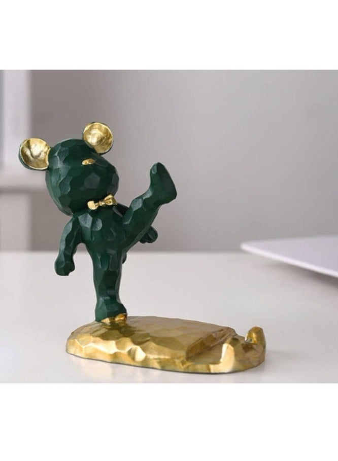 OASIS-TH Cute Mobile Phone Stand Cell phone Desktop Holder Decoration Violent Bear Trinket Bear Legs(Green)  - Image 2