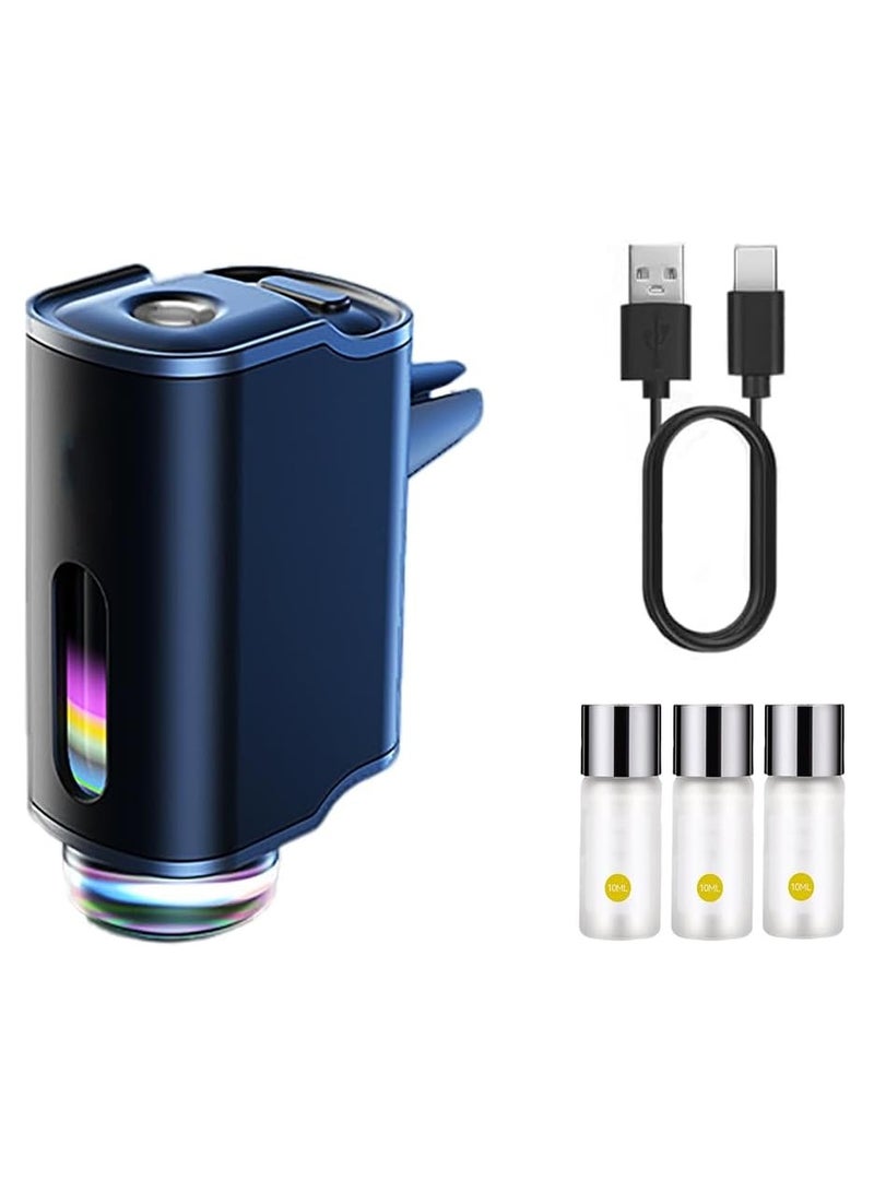 Digi Core معطر جو ذكي للسيارة، معطر جو قابل لإعادة الشحن بدون ماء مع 3 روائح فاخرة (3 زيوت × 10 مل)، أوضاع رائحة وإضاءة قابلة للتعديل، معطر جو ذكي للسيارة والمنزل والمكتب مع زيوت عطرية تدوم طويلاً، أسود - Image 1